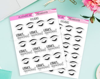 Eyelashes & Eyebrows Planner Stickers - Libby And Lou Sticker Co Decorative Journal Stickers