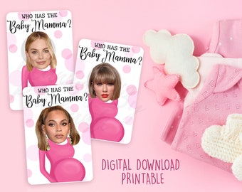 Who Has The Baby Mamma? - Baby Shower Game, Printable Download Baby Shower Games, Celebrity Heads, Fun Unique Party Ganes