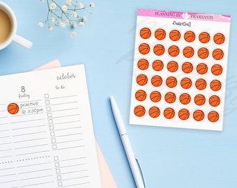 Basketball Planner Stickers - Basketball Icons, Basketball Game, Training, Practice, Sport Stickers, Bullet Journal Stickers
