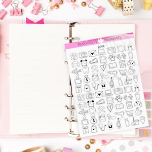Naklejki na funkcjonalne planery ikon - dla Erin Condren Life Planner, Bullet Journal, Personal Planner, Hobonici