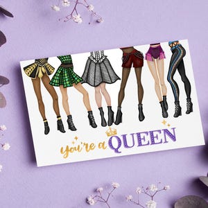 SIX Queens - Wenskaart - Verjaardagskaart, Queendom, West End, Muziektheater, Broadway, Six the Musical