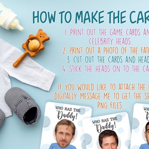 Who Has The Baby Daddy Baby Shower Games, Printable Instant Download, Shower Games, Party Games, Celebrity Heads zdjęcie 4