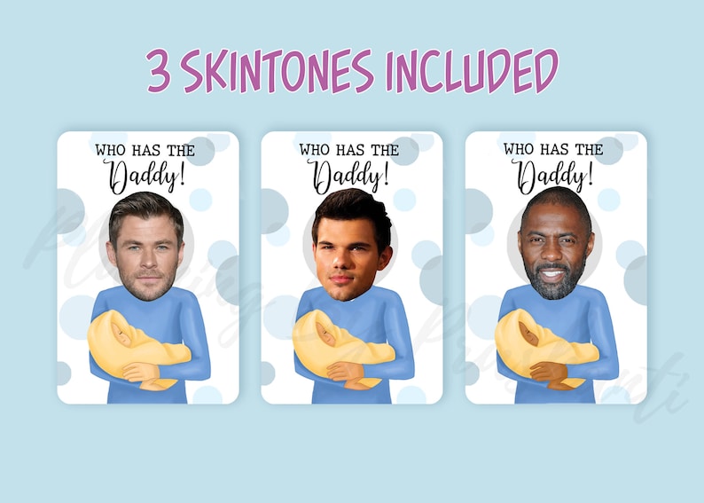 Who Has The Baby Daddy Baby Shower Games, Printable Instant Download, Shower Games, Party Games, Celebrity Heads zdjęcie 7