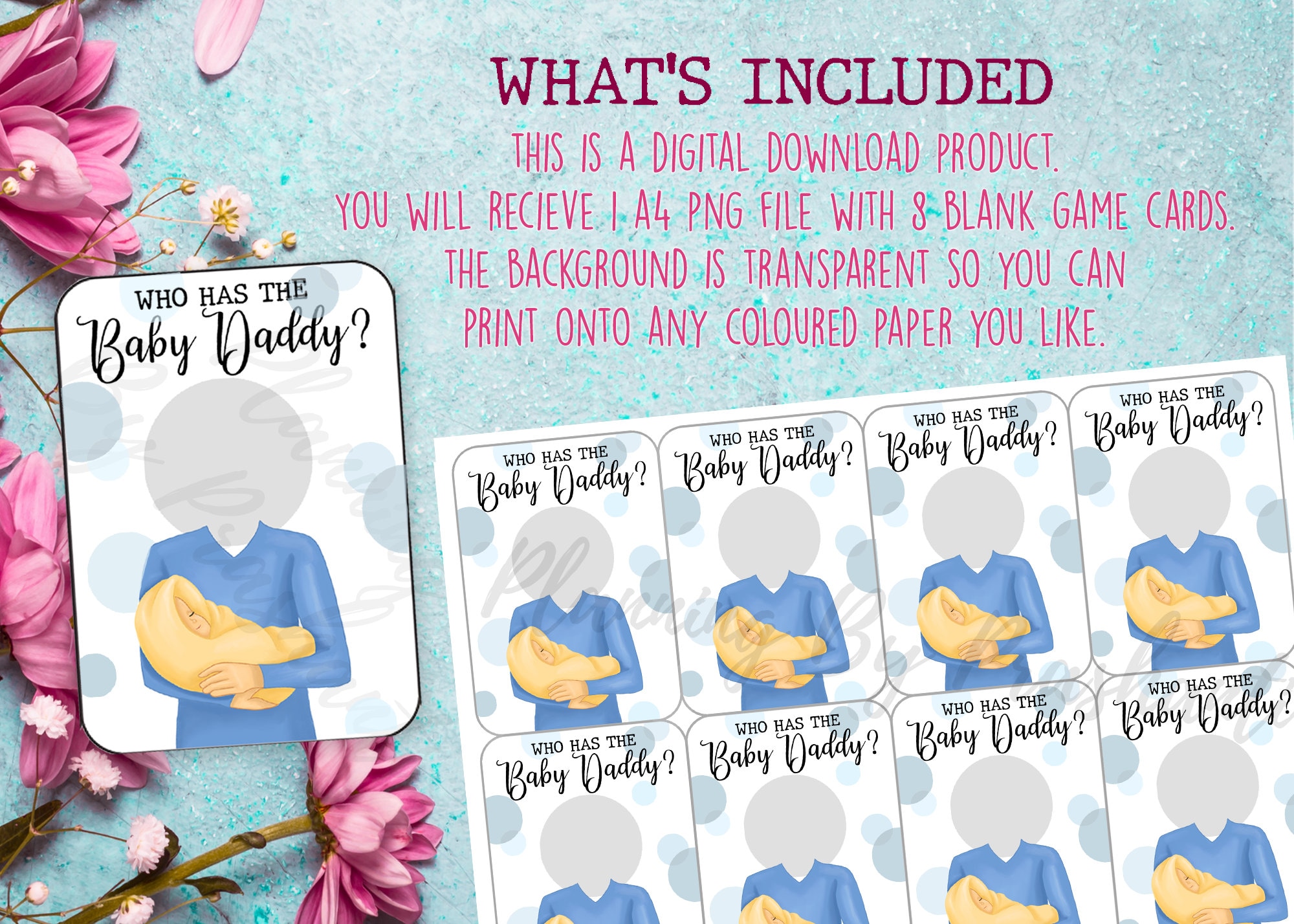Who Has the Baby Daddy Baby Shower Games Printable Instant Etsy Australia