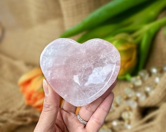 Rose Quartz Crystal Bowl -Heart