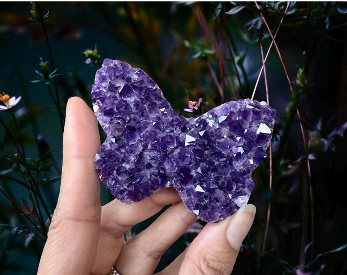 Featured listing image: Amethyst Butterfly Cluster (medium)