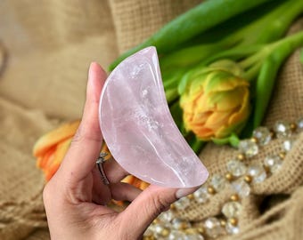 Rose Quartz Crystal Bowl -Moon