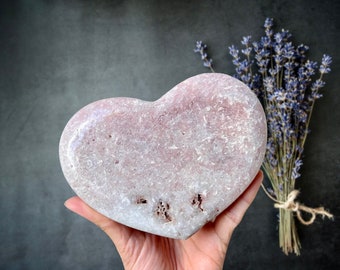 Sparkly Pink Amethyst Polished Heart