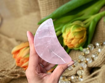 Rose Quartz Crystal Bowl -Moon