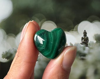 Malachite Puffy Heart