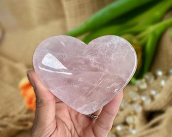 Rose Quartz Crystal Bowl -Heart