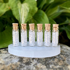Clear Quartz Crystal Chip Vial, Mini Gemstone Crystal Chip Bottle, Crystal Chips, Healing Crystals and Stones