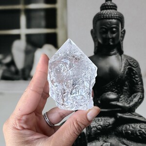 Natural Clear Quartz Point (top polished, cut base), Rough Clear Quartz, Polished Clear Quartz Point, Raw Clear Quartz, Healing Crystals