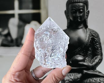 Natural Clear Quartz Point (top polished, cut base)