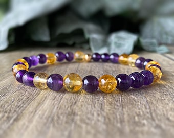 LA Lakers Team Inspired Amethyst + Citrine Bracelet