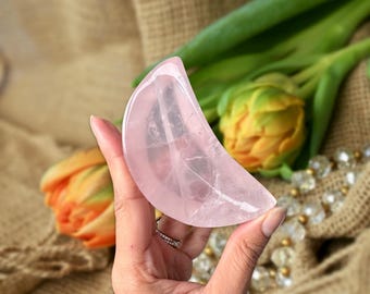 Rose Quartz Crystal Bowl -Moon