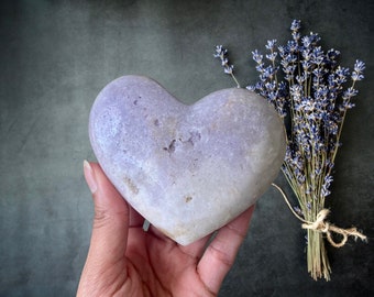 Sparkly Pink Amethyst Polished Heart