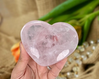 Rose Quartz Crystal Bowl -Heart