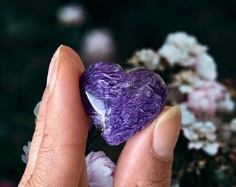AAA Grade Charoite Heart