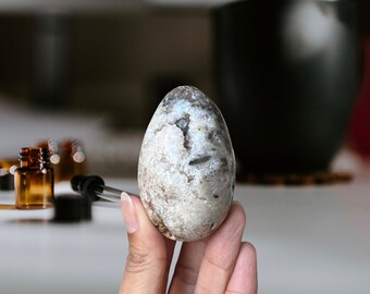 Druzy Agate Egg, Agate Geode Druzy, Crystal Agate Geode Egg, Agate with Druzy, Agate Druzy Egg, Agate Crystal, Crystal Egg, Stone Egg