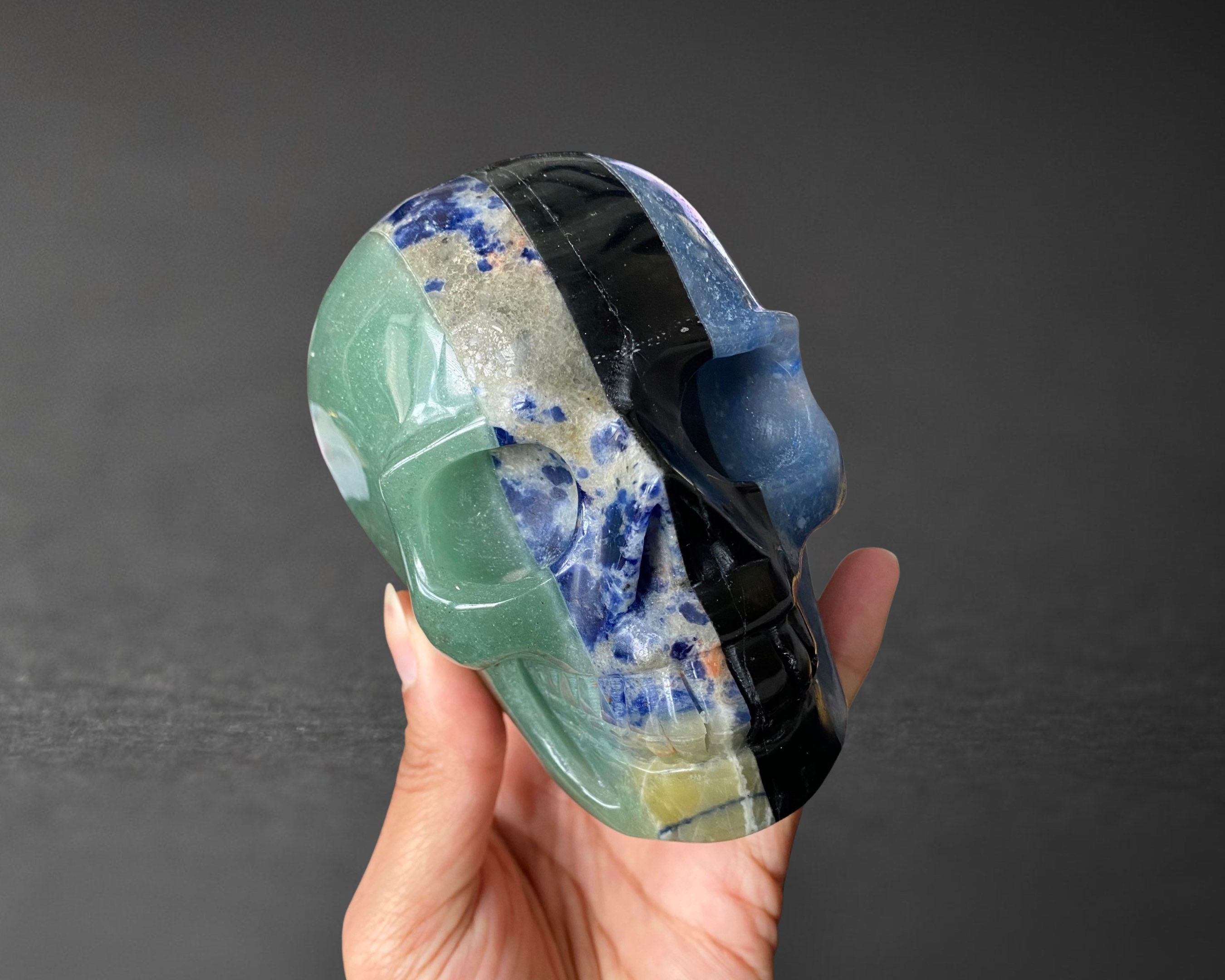 Blue obsidian skull - Etsy 日本