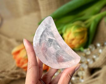 Rose Quartz Crystal Bowl -Moon