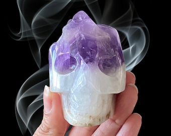 Dream Amethyst Cluster Skull