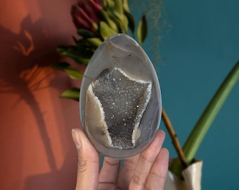 Large Druzy Agate Egg