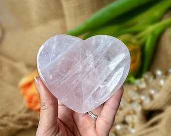 Rose Quartz Crystal Bowl -Heart