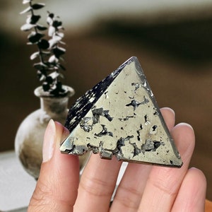Pyrite Pyramid, Pyrite Crystal Pyramid, Polished Pyrite, Pyrite Crystal, Fools Gold, Crystal Pyramid, Crystal Healing, Abundance, Luck