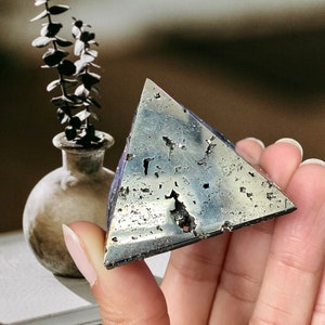 Pyrite Pyramid, Pyrite Crystal Pyramid, Polished Pyrite, Pyrite Crystal, Fools Gold, Crystal Pyramid, Crystal Healing, Abundance, Luck