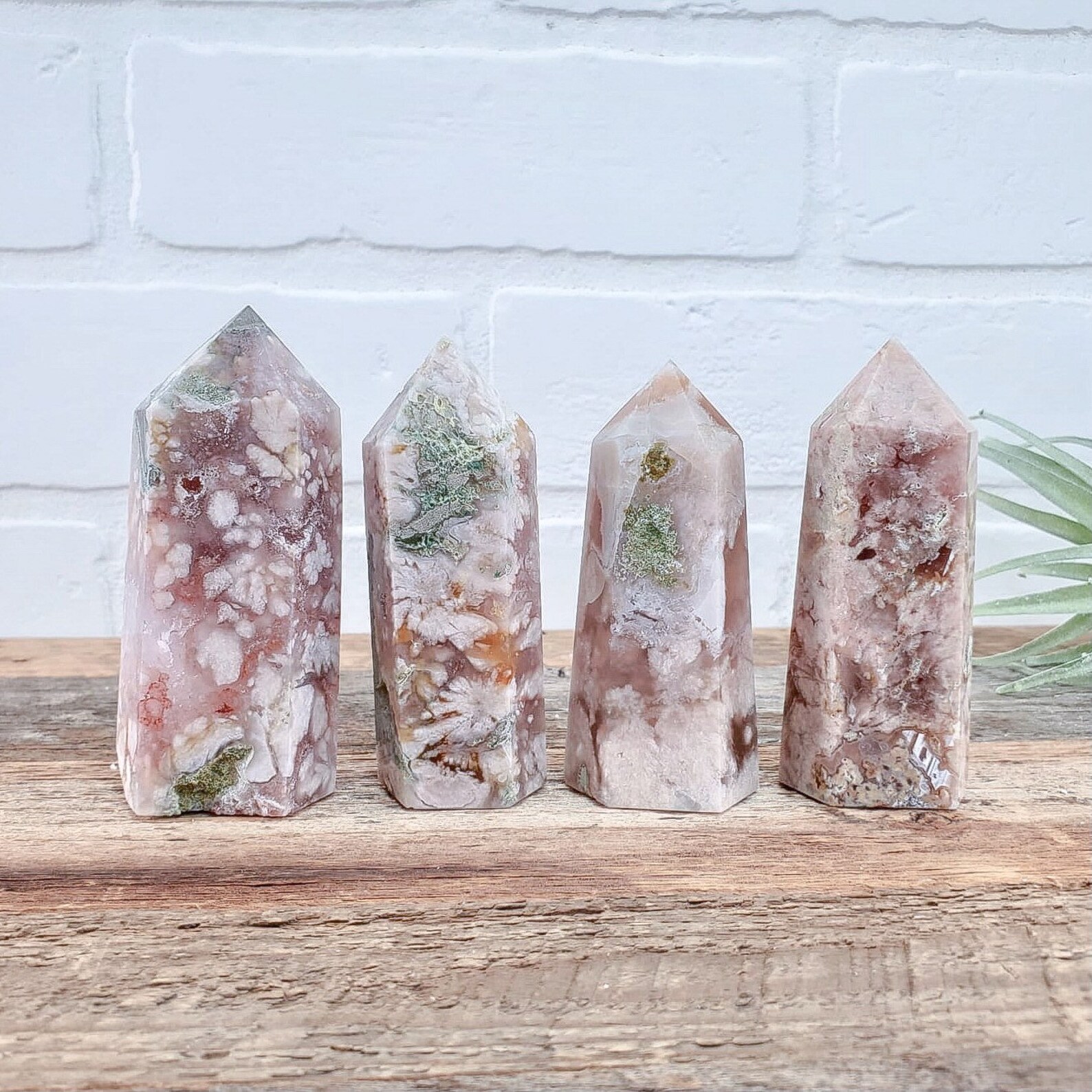 Natural Pink Flower Agate Towers Flower Agate Points Flower Etsy