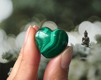 Malachite Puffy Heart