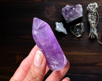 Faceted Amethyst Crystal Wand