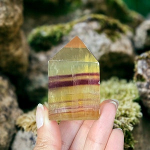 Yellow Fluorite Obelisk, Yellow Fluorite Crystal, Yellow Fluorite Tower, Yellow Fluorite Point, Golden Fluorite, Healing Crystals