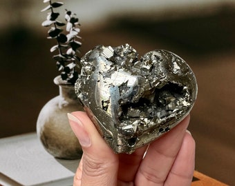 Pyrite Cluster Heart (2.1" Wide)