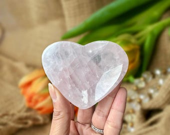 Rose Quartz Crystal Bowl -Heart