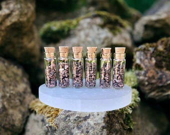 Crystal Chip Vial -Rhodonite