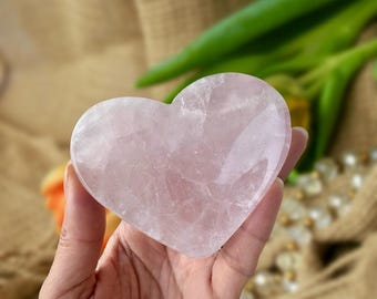 Rose Quartz Crystal Bowl -Heart