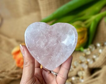 Rose Quartz Crystal Bowl -Heart