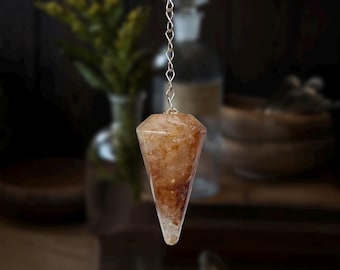 Golden Healer Faceted Pendulum