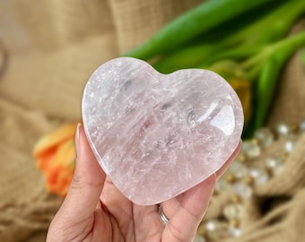 Rose Quartz Crystal Bowl -Heart