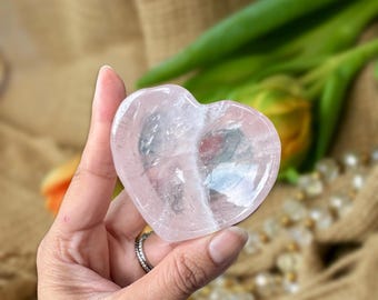 Rose Quartz Crystal Bowl -Heart