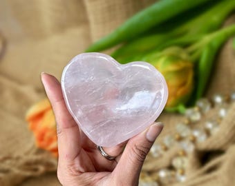 Rose Quartz Crystal Bowl -Heart