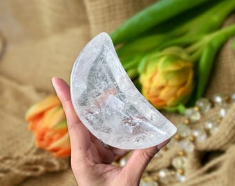 Clear Quartz Crystal Bowl -Moon