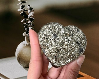 Pyrite Cluster Heart (2.6" Wide)