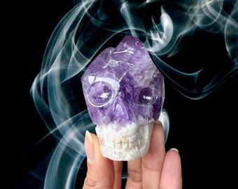Dream Amethyst Cluster Skull