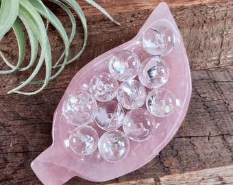 Rainbow Clear Quartz Mini Spheres