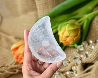 Clear Quartz Crystal Bowl -Moon