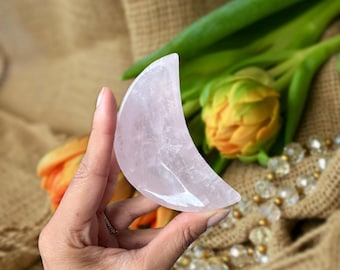 Rose Quartz Crystal Bowl -Moon